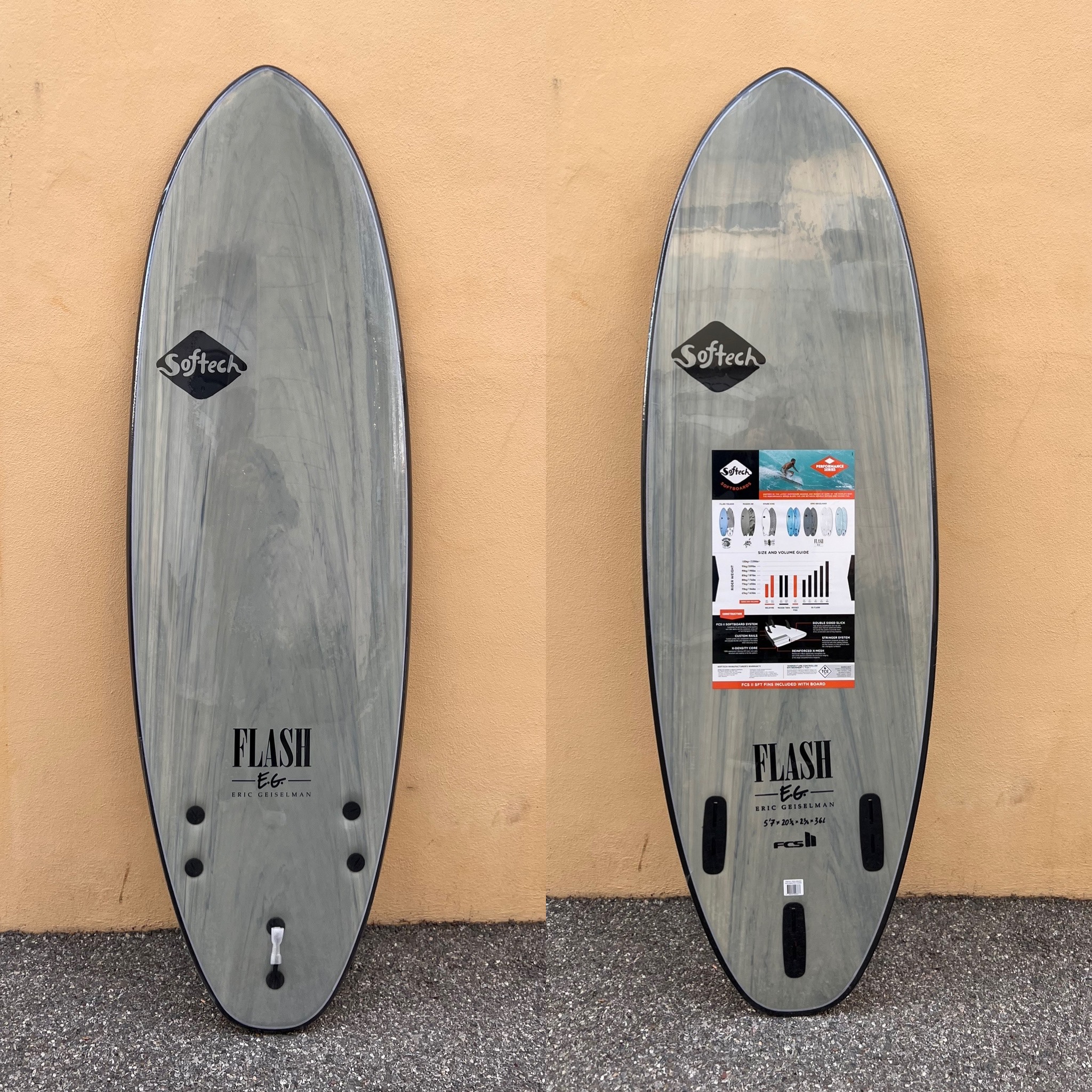 Softech Flash by Eric Geiselman 5'7 Grey Marble